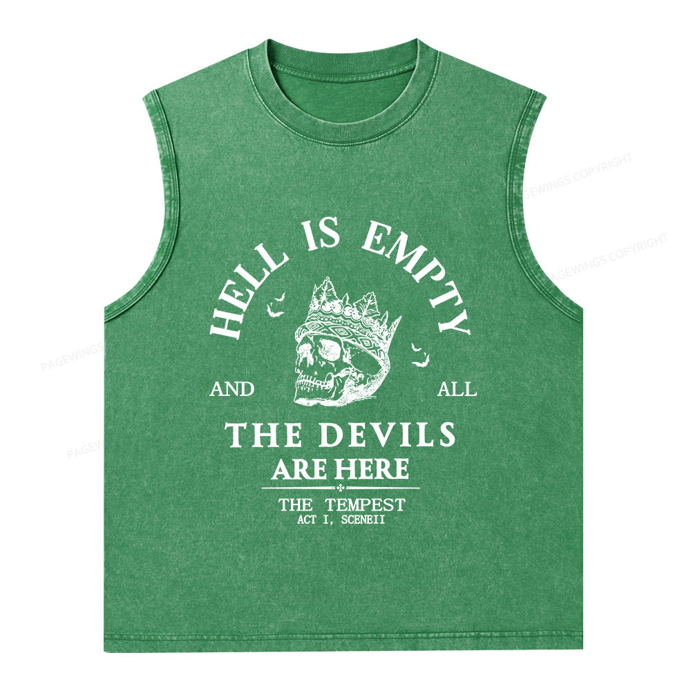 Pagewings Hell Is Empty And All The Devils Are Here Unisex Washed Tank Top