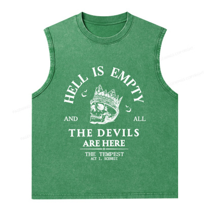 Pagewings Hell Is Empty And All The Devils Are Here Unisex Washed Tank Top