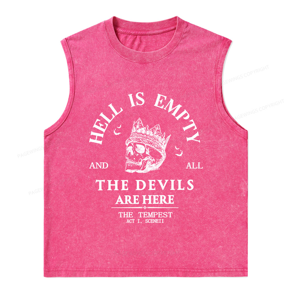 Pagewings Hell Is Empty And All The Devils Are Here Unisex Washed Tank Top