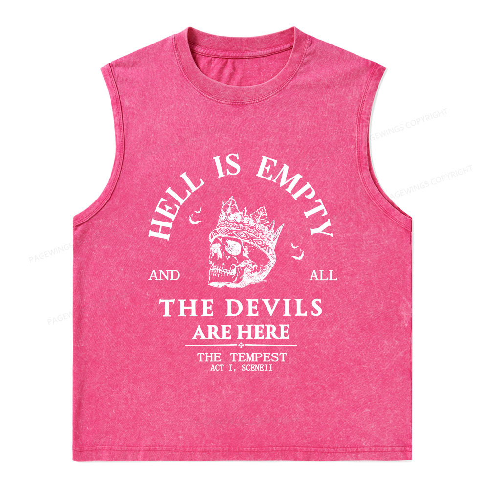 Pagewings Hell Is Empty And All The Devils Are Here Unisex Washed Tank