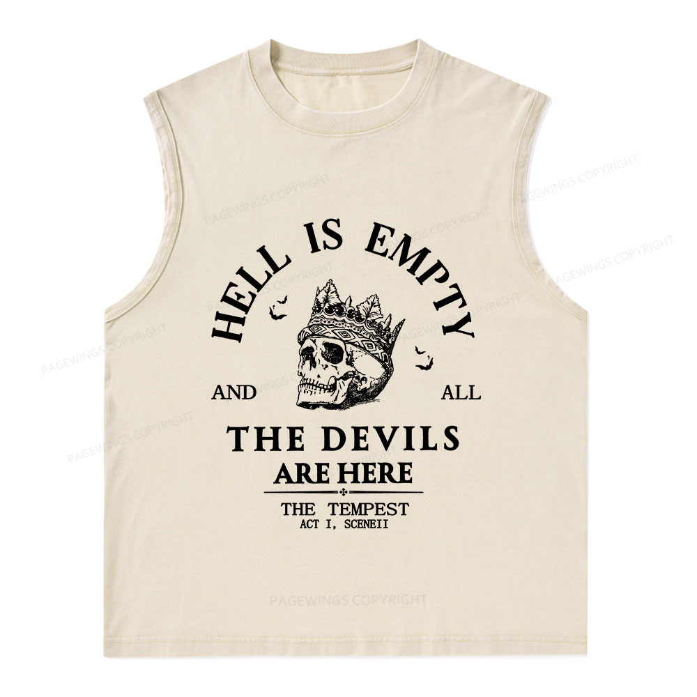 Pagewings Hell Is Empty And All The Devils Are Here Unisex Washed Tank Top