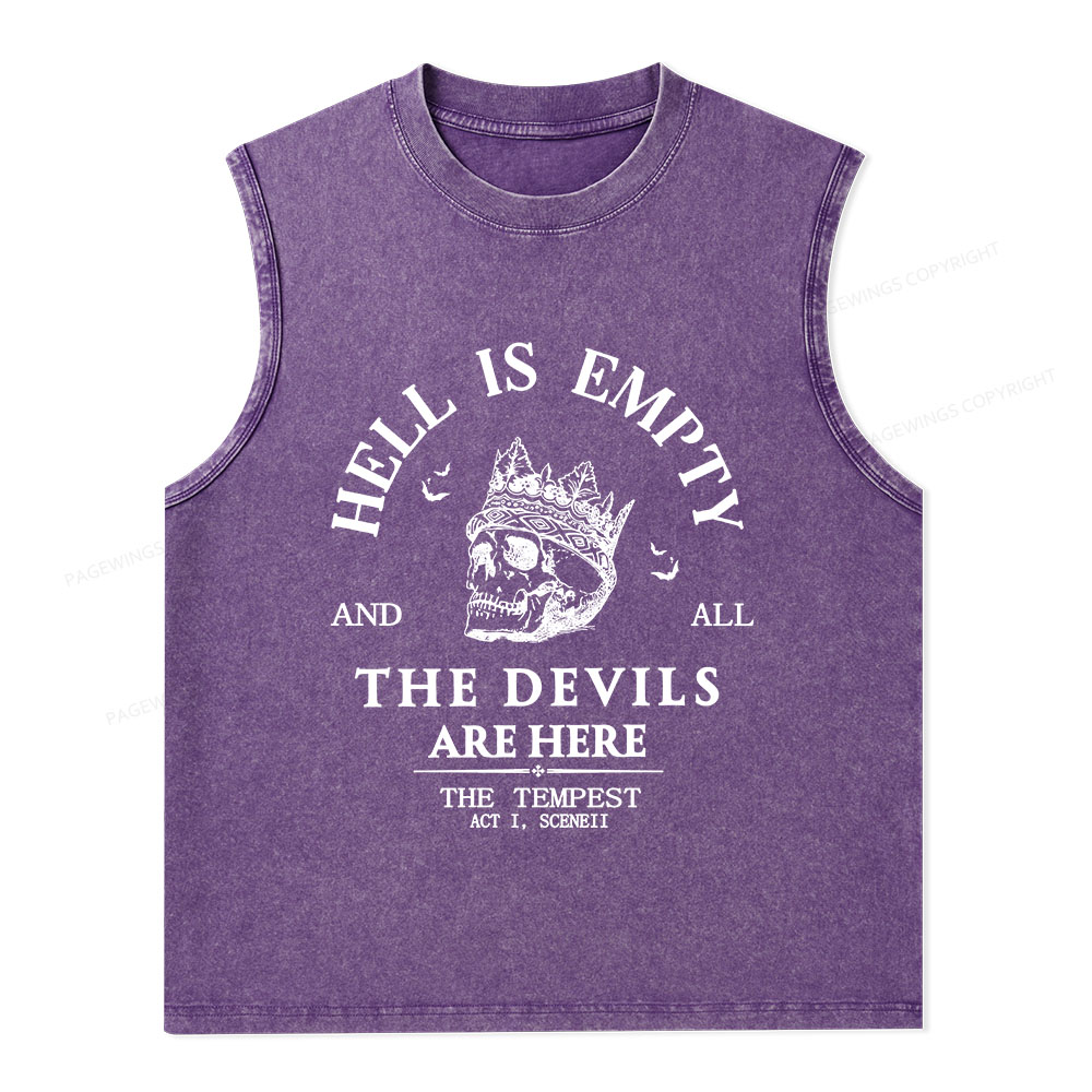Pagewings Hell Is Empty And All The Devils Are Here Unisex Washed Tank Top