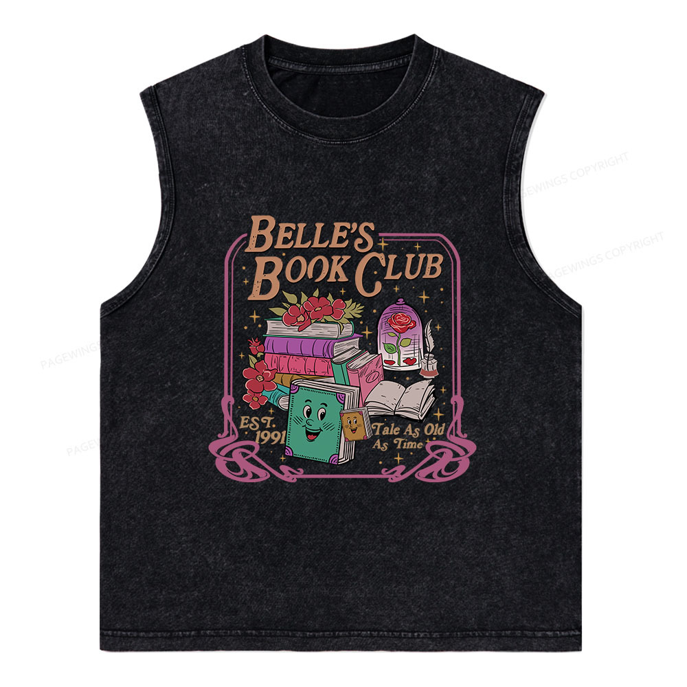 Pagewings Belle's Book Club Unisex Washed Tank Top