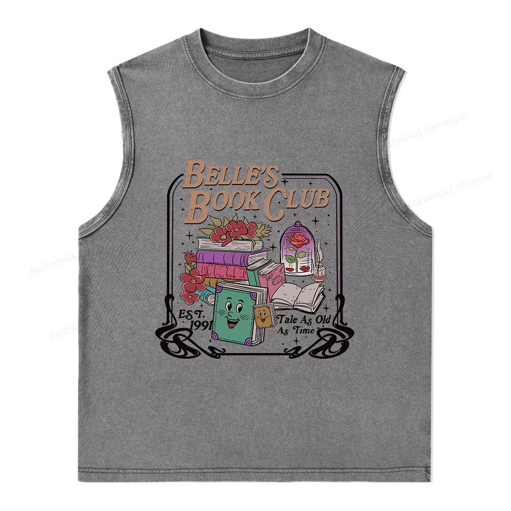 Pagewings Belle's Book Club Unisex Washed Tank Top