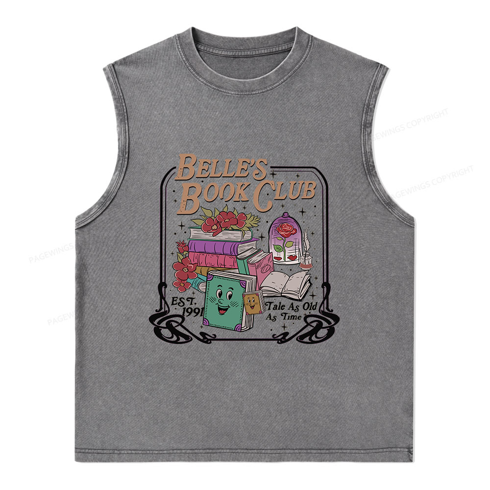 Pagewings Belle's Book Club Unisex Washed Tank Top
