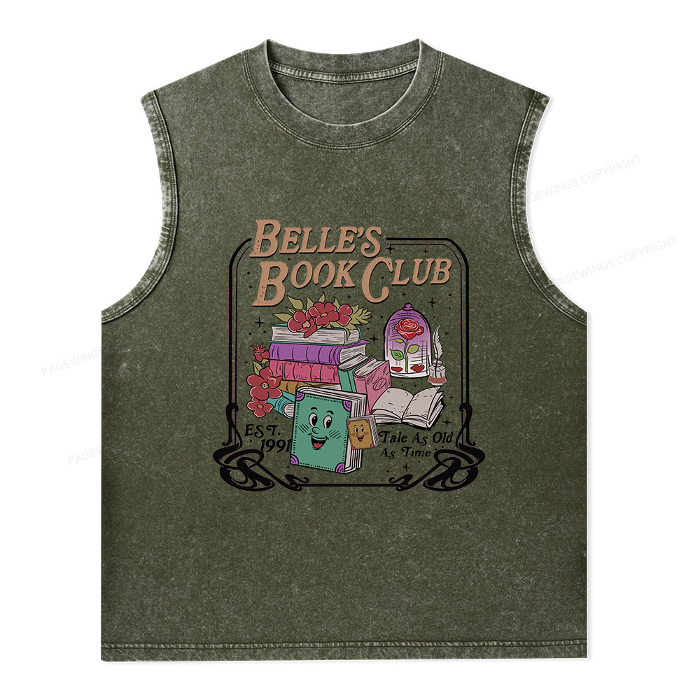 Pagewings Belle's Book Club Unisex Washed Tank Top