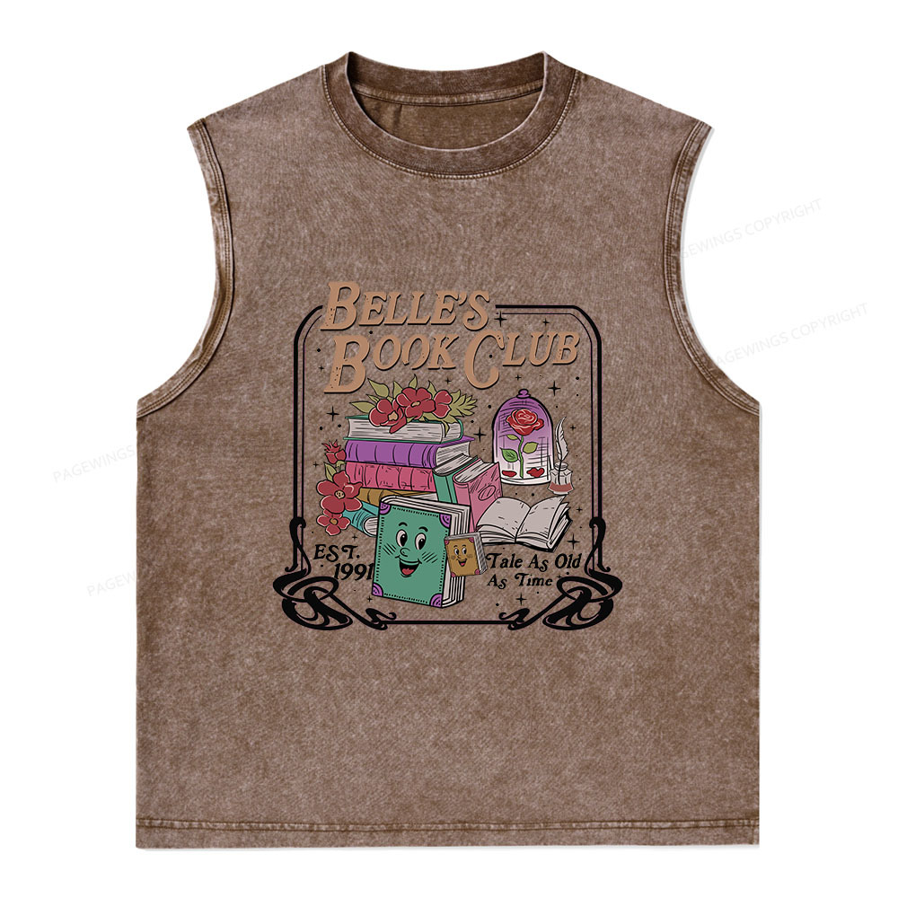 Pagewings Belle's Book Club Unisex Washed Tank Top