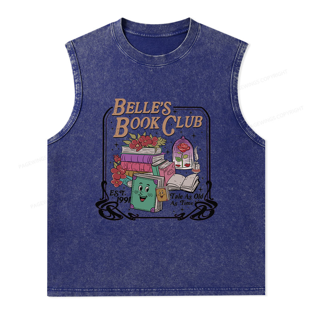 Pagewings Belle's Book Club Unisex Washed Tank Top