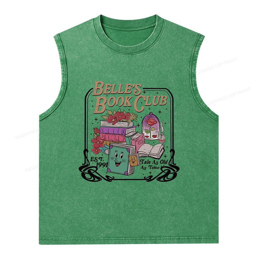 Pagewings Belle's Book Club Unisex Washed Tank Top