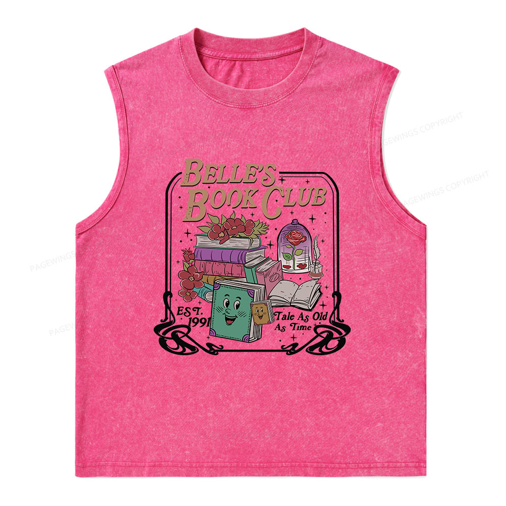 Pagewings Belle's Book Club Unisex Washed Tank Top
