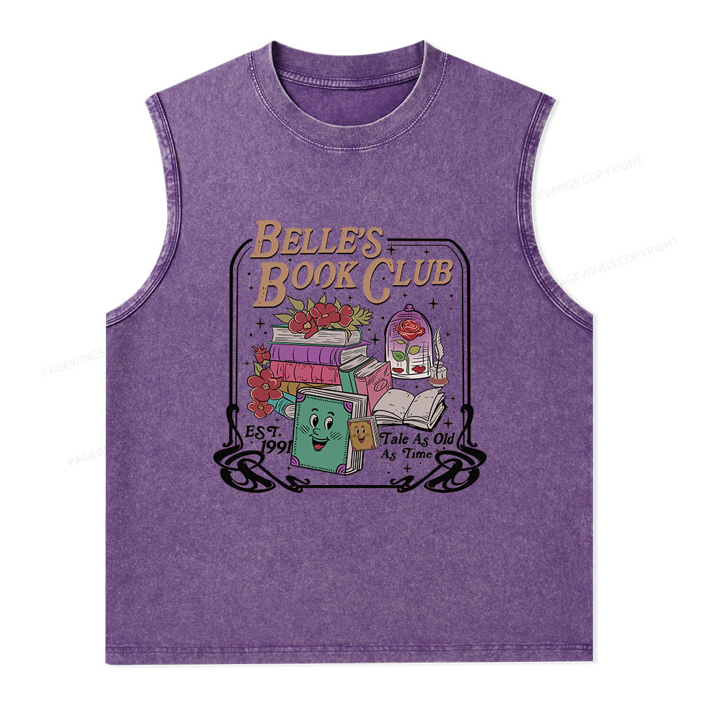 Pagewings Belle's Book Club Unisex Washed Tank Top