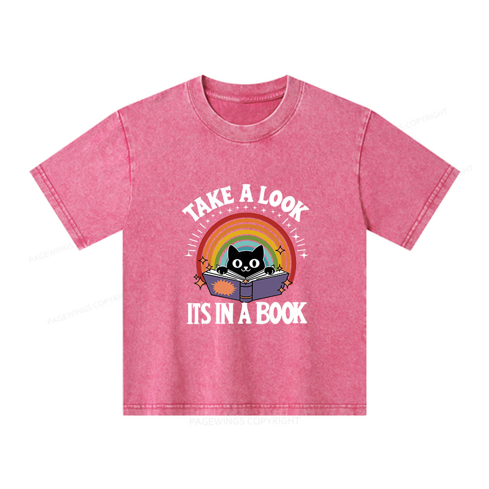 Pagewings Take A Look Its In A Book Unisex Kids Washed T-shirt