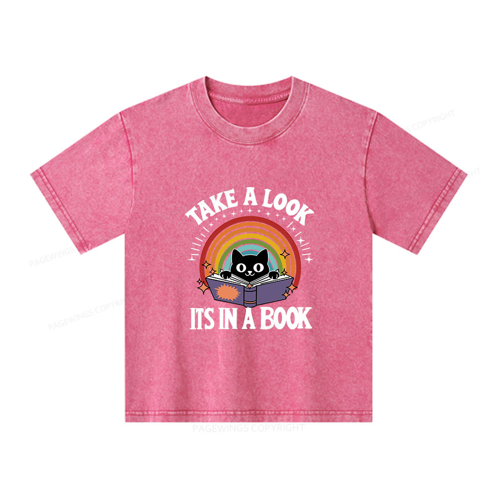 Pagewings Take A Look Its In A Book Unisex Kids Washed T-shirt