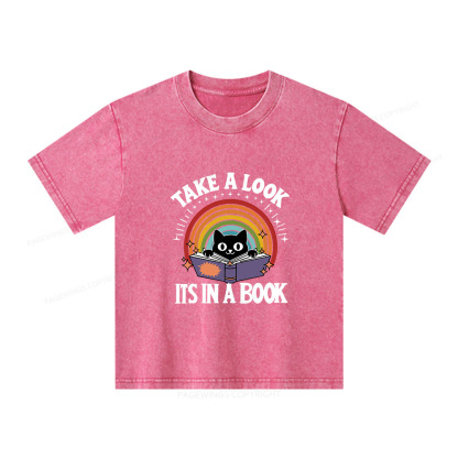 Pagewings Take A Look Its In A Book Unisex Kids Washed T-shirt