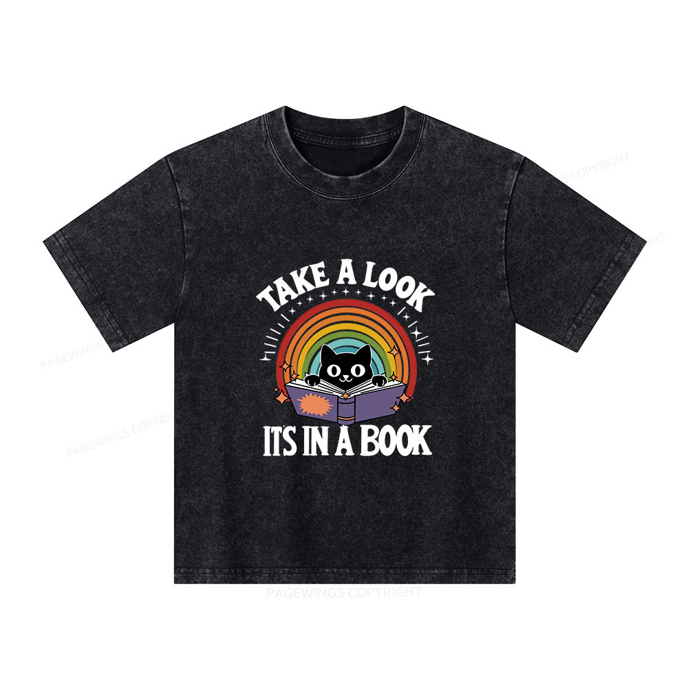 Pagewings Take A Look Its In A Book Unisex Kids Washed T-shirt