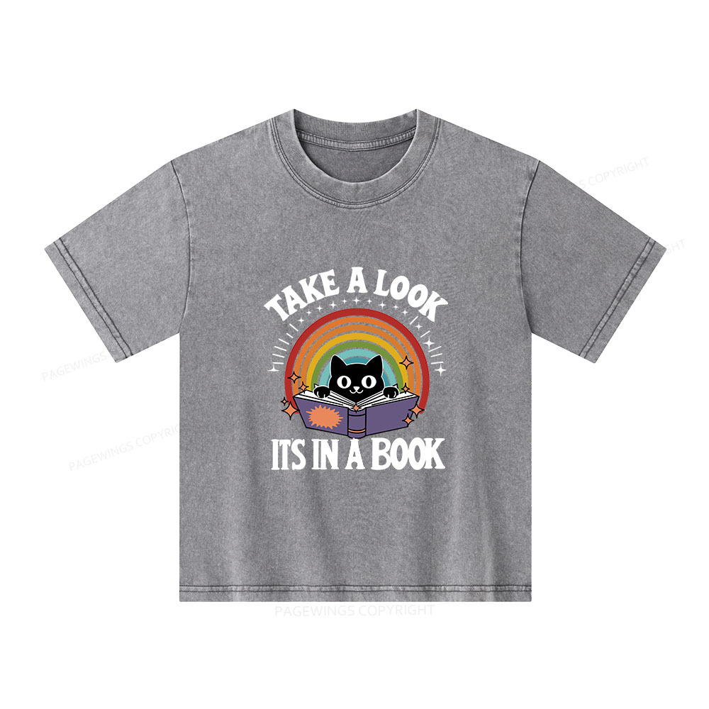 Pagewings Take A Look Its In A Book Unisex Kids Washed T-shirt