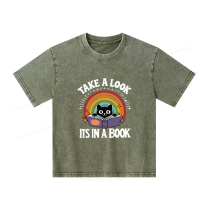 Pagewings Take A Look Its In A Book Unisex Kids Washed T-shirt