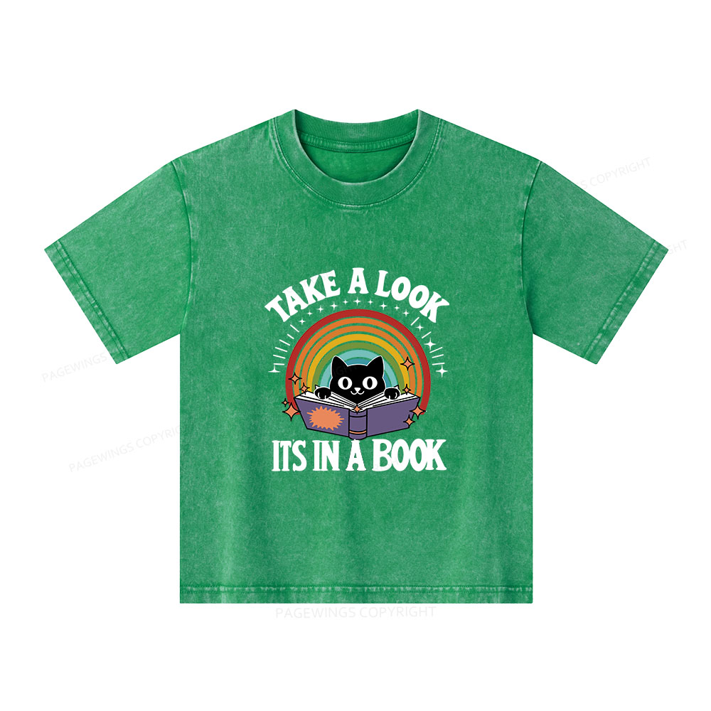 Pagewings Take A Look Its In A Book Unisex Kids Washed T-shirt