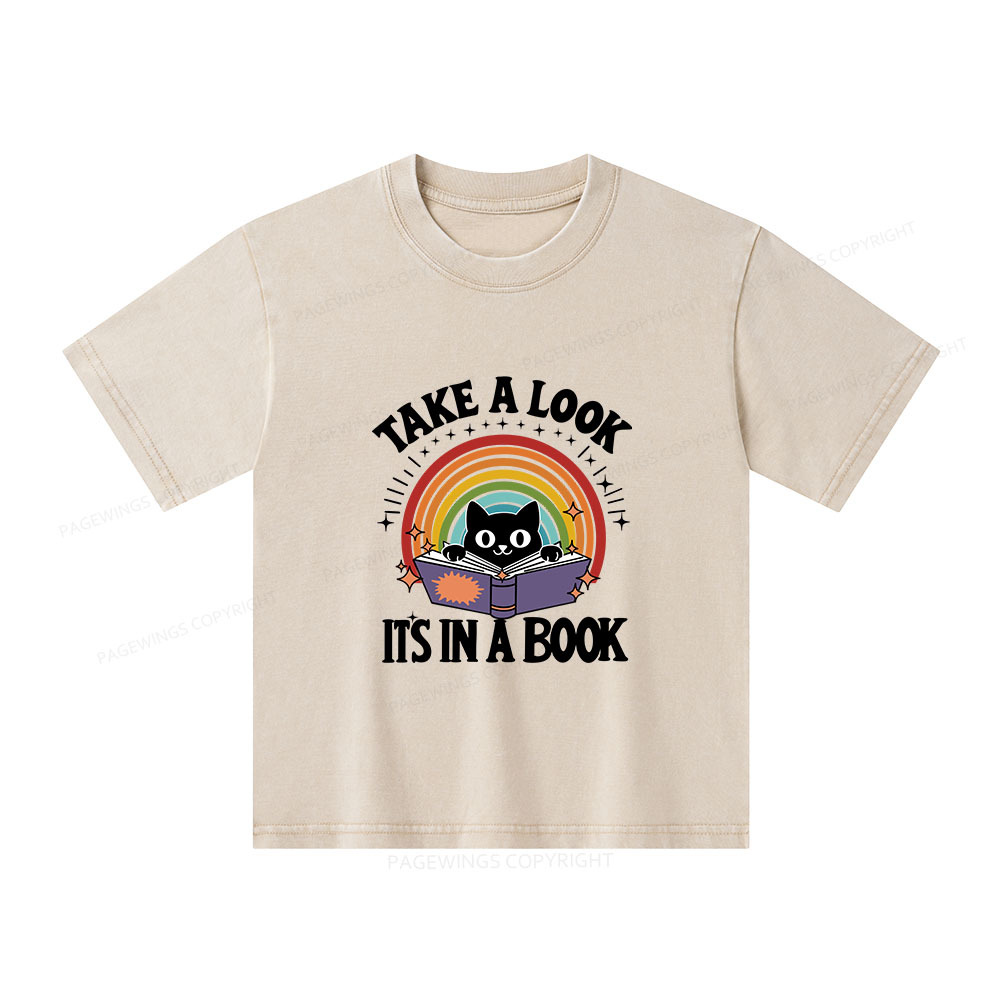 Pagewings Take A Look Its In A Book Unisex Kids Washed T-shirt