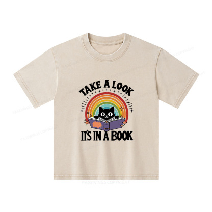 Pagewings Take A Look Its In A Book Unisex Kids Washed T-shirt