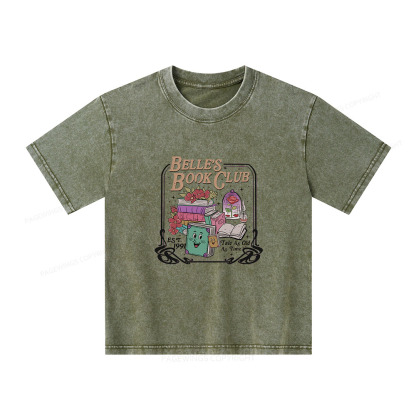 Pagewings Belle's Book Club Unisex Kids Washed T-shirt