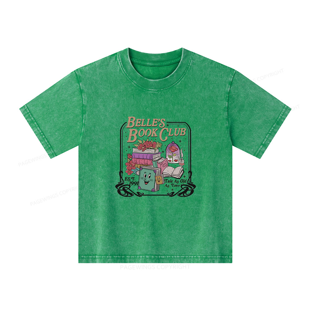 Pagewings Belle's Book Club Unisex Kids Washed T-shirt