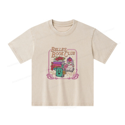 Pagewings Belle's Book Club Unisex Kids Washed T-shirt