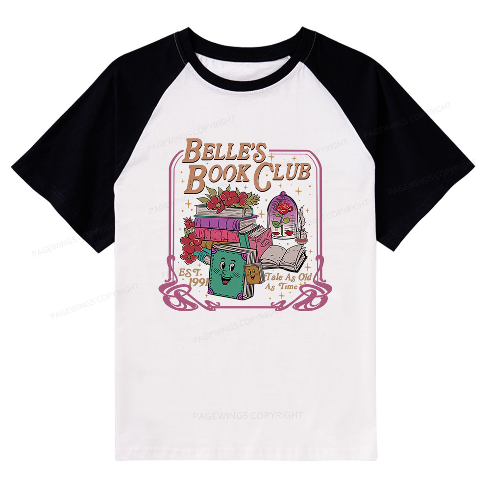 Pagewings Belle's Book Club Raglan T-shirt