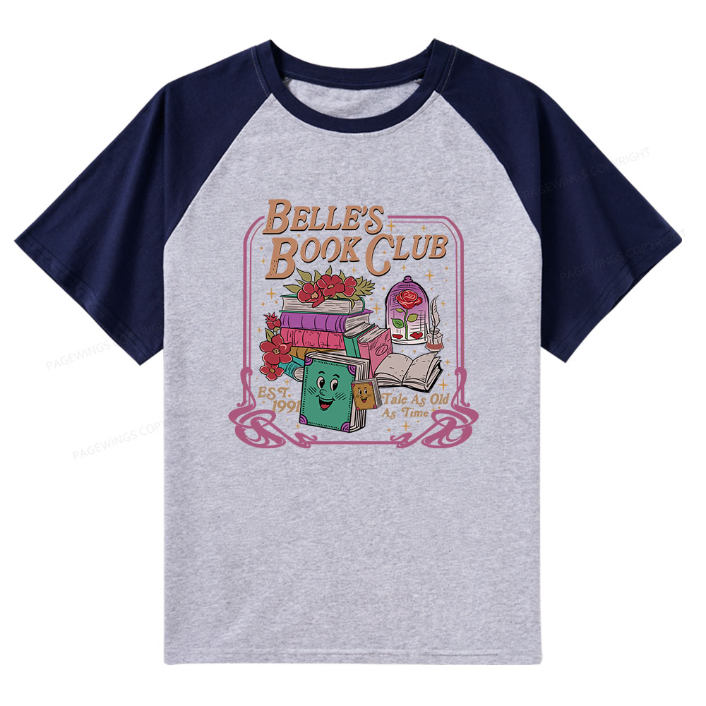 Pagewings Belle's Book Club Raglan T-shirt