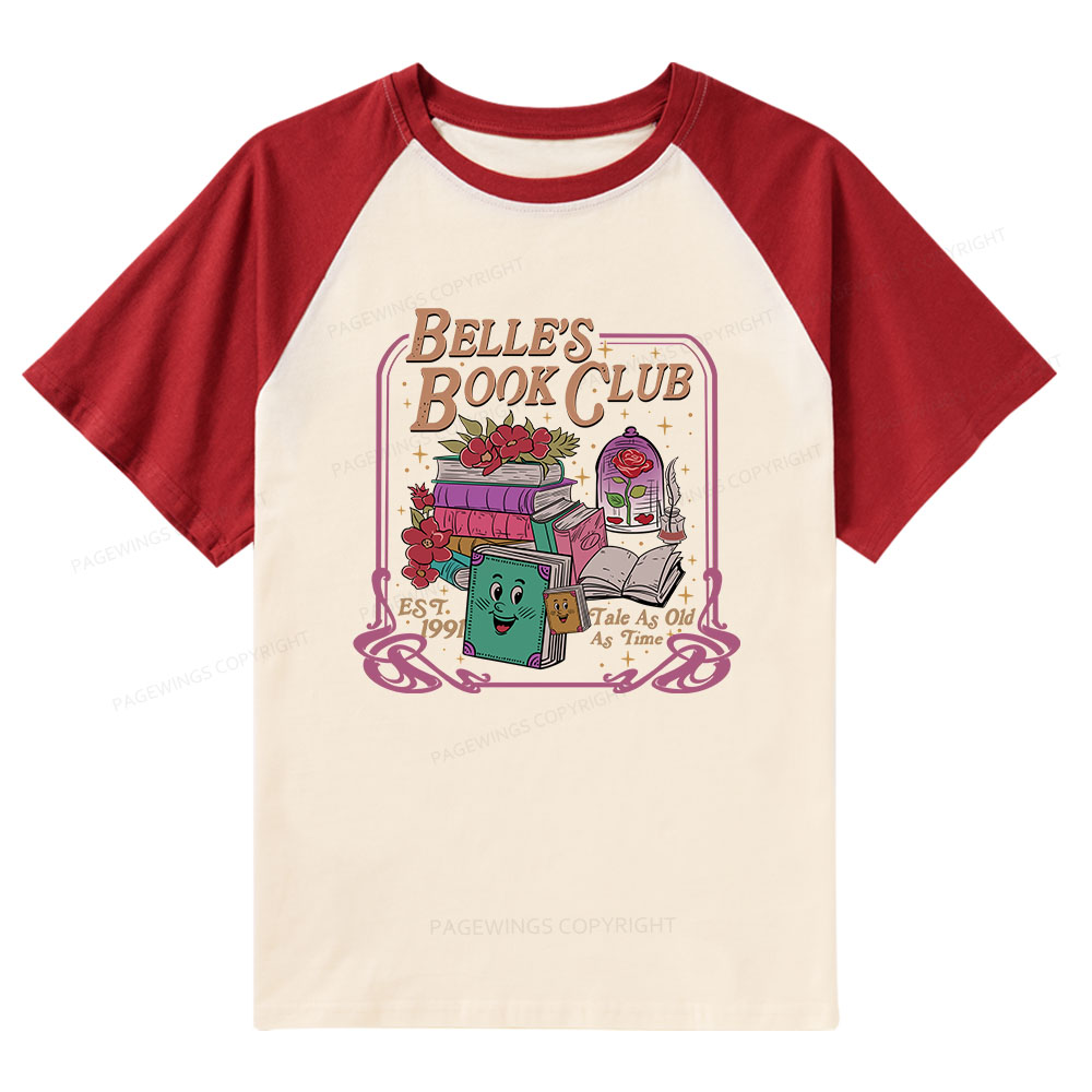 Pagewings Belle's Book Club Raglan T-shirt