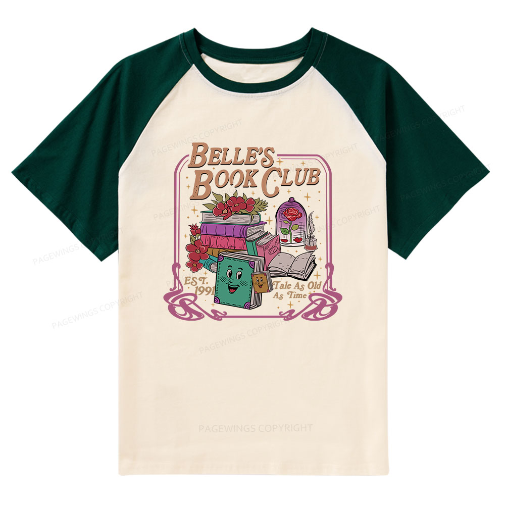 Pagewings Belle's Book Club Raglan T-shirt