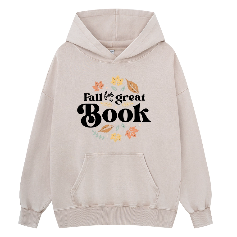 Pagewings Thanksgiving Fall For A Great Book Unisex Washed Hoodie