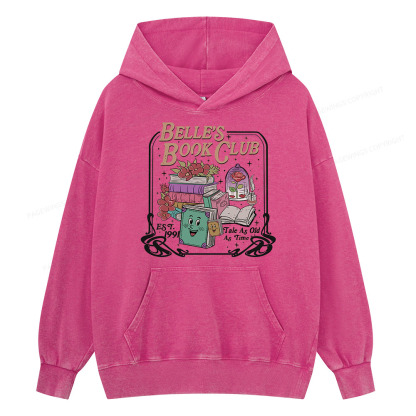 Pagewing Belle's Book Club Unisex Washed Hoodie