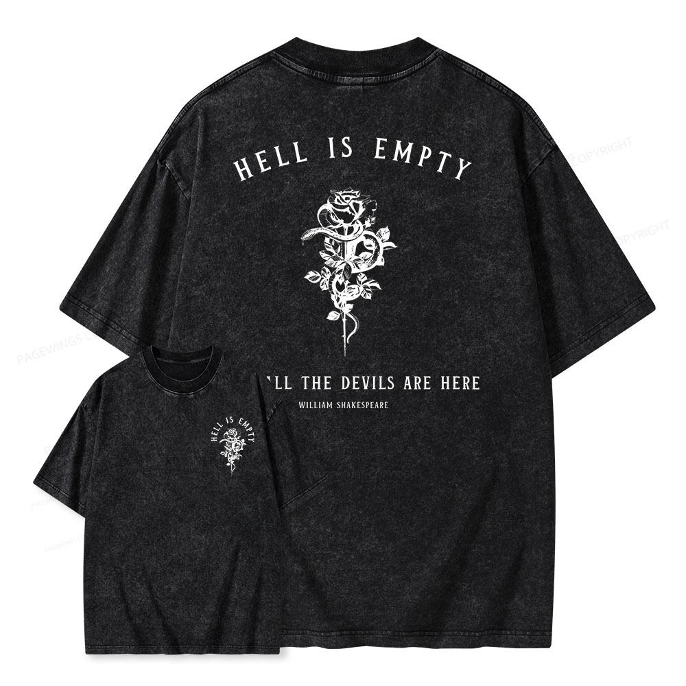 Pagewings Hell Is Empty And All The Devils Are Here Unisex Washed T-shirt
