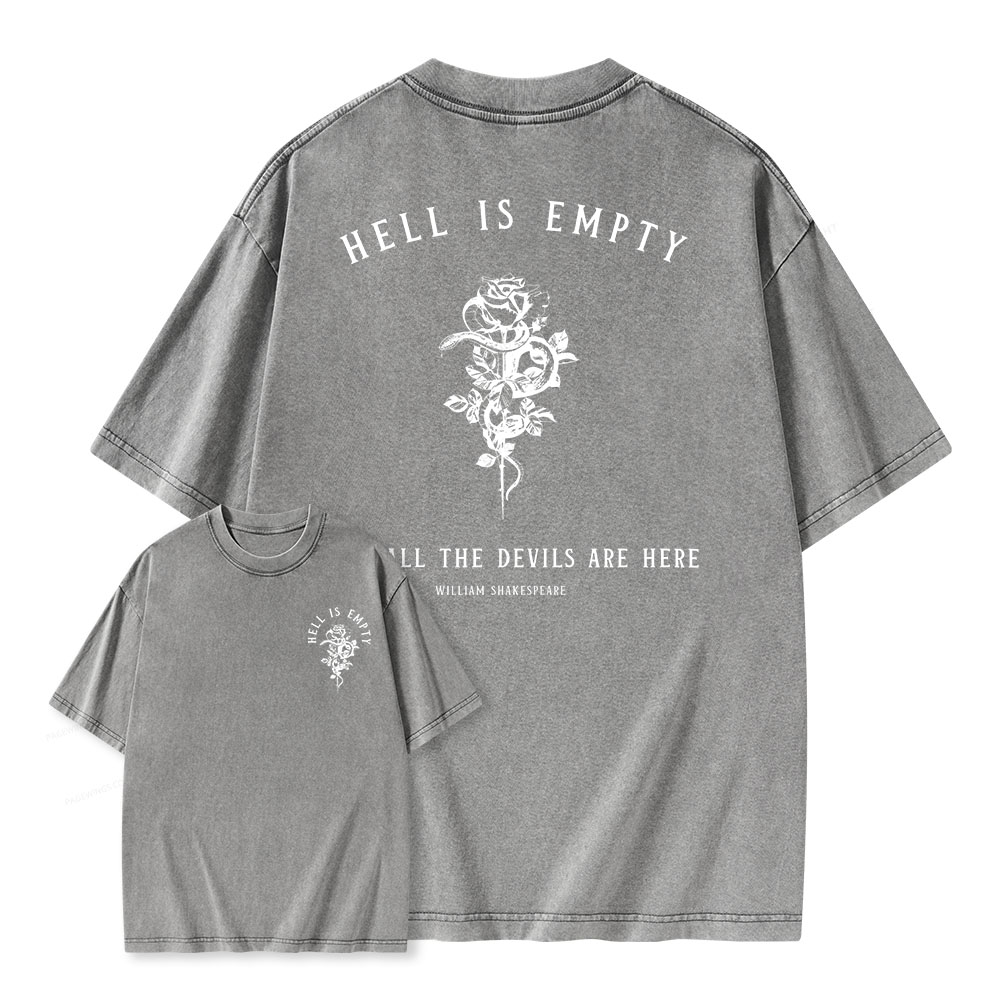 Pagewings Hell Is Empty And All The Devils Are Here Unisex Washed T-shirt