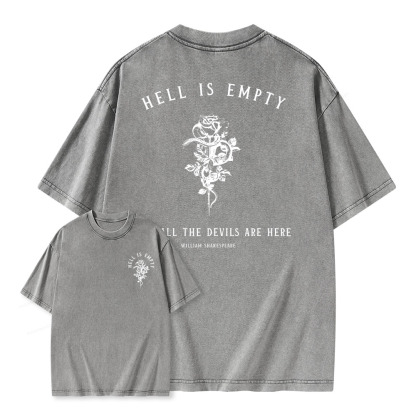 Pagewings Hell Is Empty And All The Devils Are Here Unisex Washed T-shirt