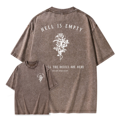 Pagewings Hell Is Empty And All The Devils Are Here Unisex Washed T-shirt