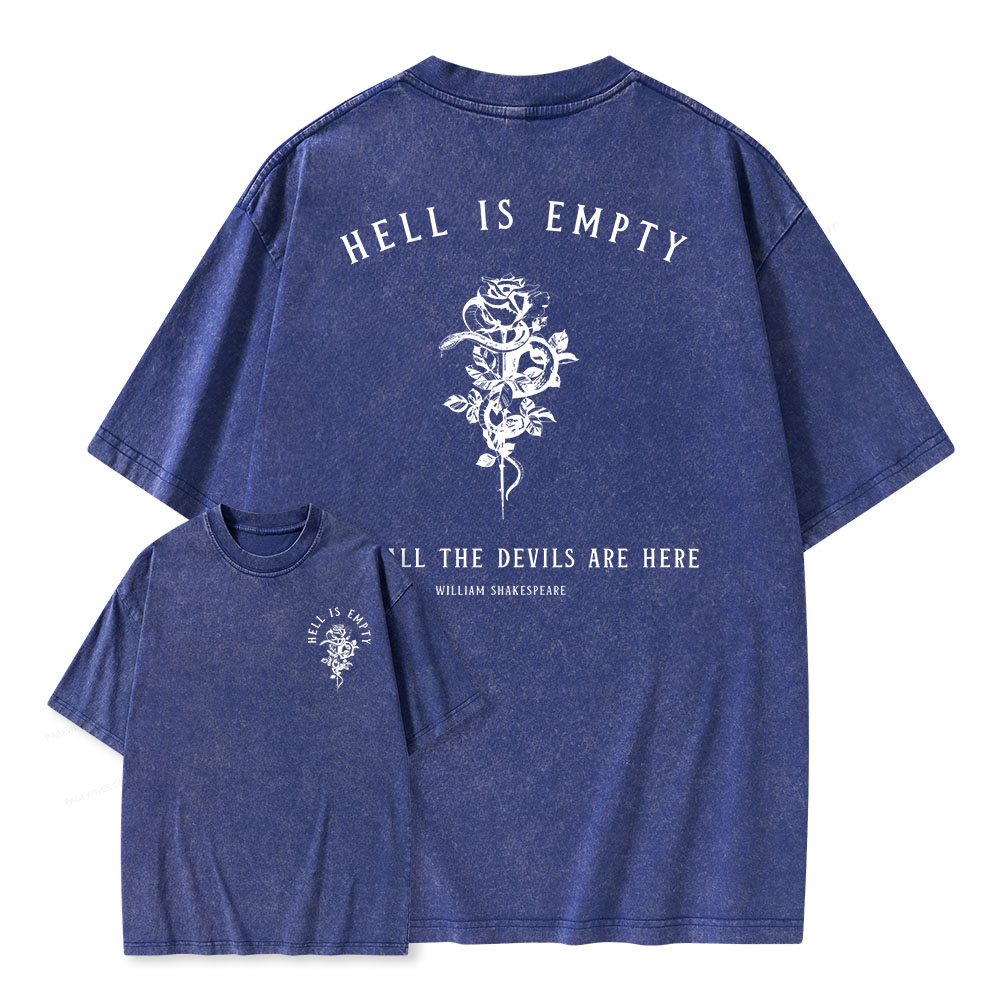 Pagewings Hell Is Empty And All The Devils Are Here Unisex Washed T-shirt