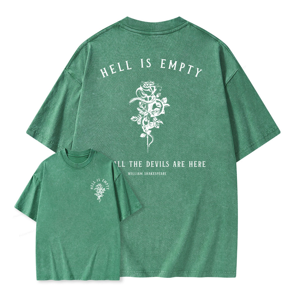 Pagewings Hell Is Empty And All The Devils Are Here Unisex Washed T-shirt
