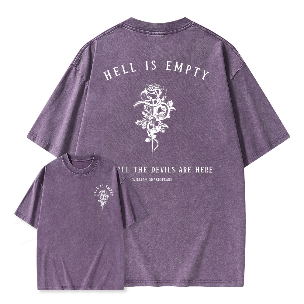 Pagewings Hell Is Empty And All The Devils Are Here Unisex Washed T-shirt