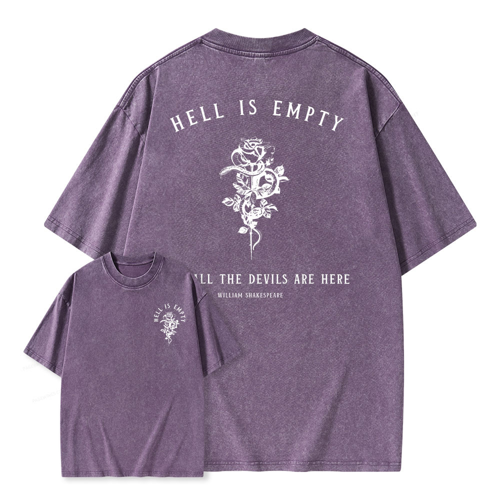 Pagewings Hell Is Empty And All The Devils Are Here Unisex Washed T-shirt