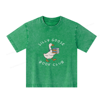 Pagewings Silly Goose Book Club Unisex Kids Washed T-shirt