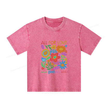 Pagewings All For Love Unisex Kids Washed T-shirt