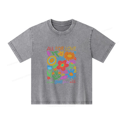 Pagewings All For Love Unisex Kids Washed T-shirt