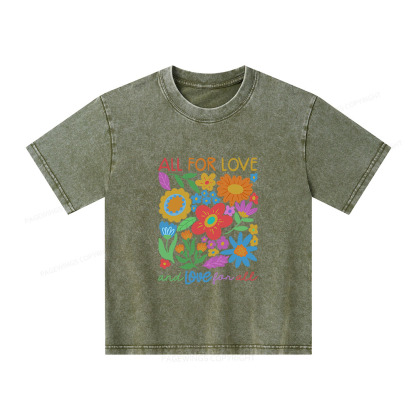 Pagewings All For Love Unisex Kids Washed T-shirt
