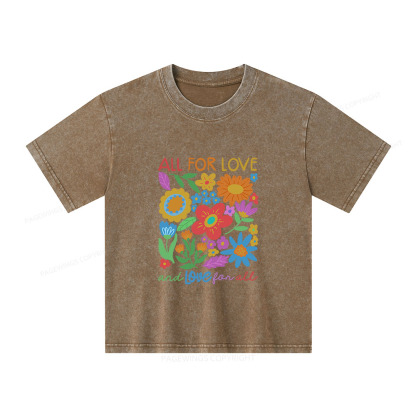 Pagewings All For Love Unisex Kids Washed T-shirt