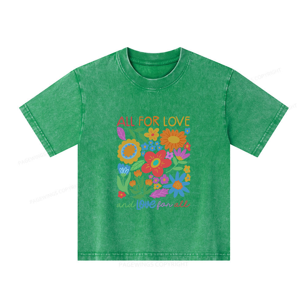 Pagewings All For Love Unisex Kids Washed T-shirt