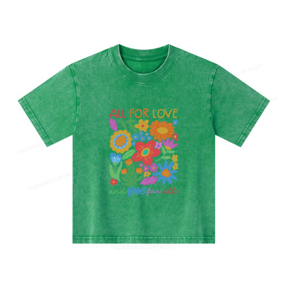 Pagewings All For Love Unisex Kids Washed T-shirt