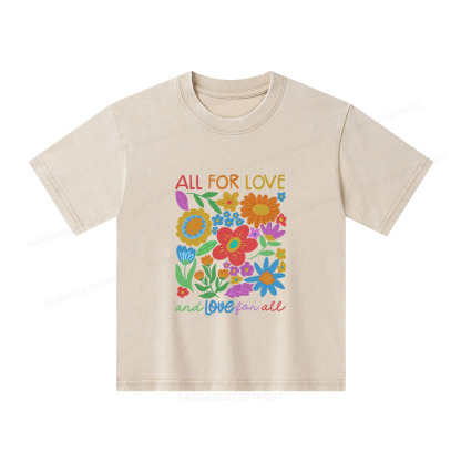 Pagewings All For Love Unisex Kids Washed T-shirt