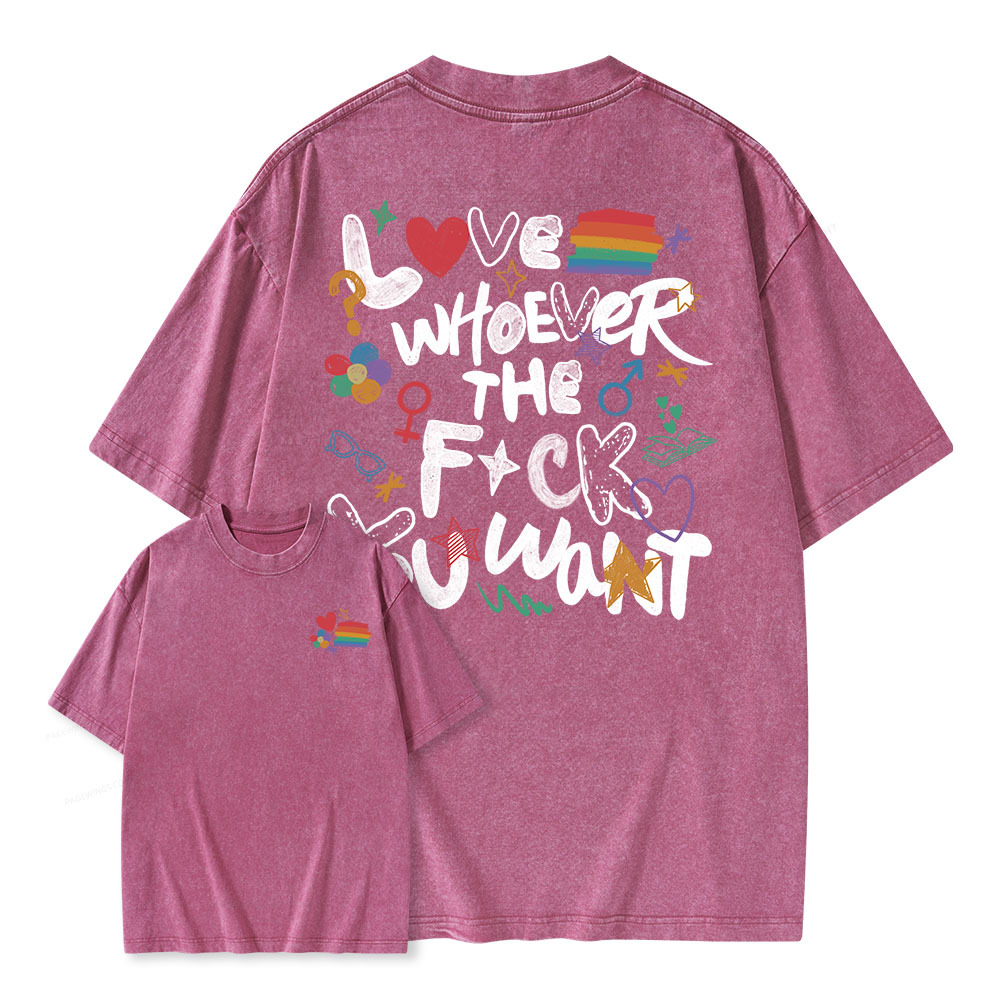 Pagewings Love Whoever The F*ck You Want Unisex Washed T-shirt